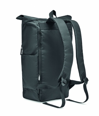 Logo trade promotional giveaways image of: 300D RPET rolltop backpack