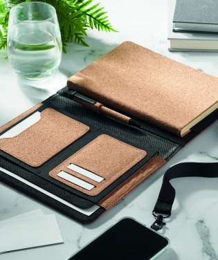Logo trade promotional merchandise picture of: A5 portfolio in cork