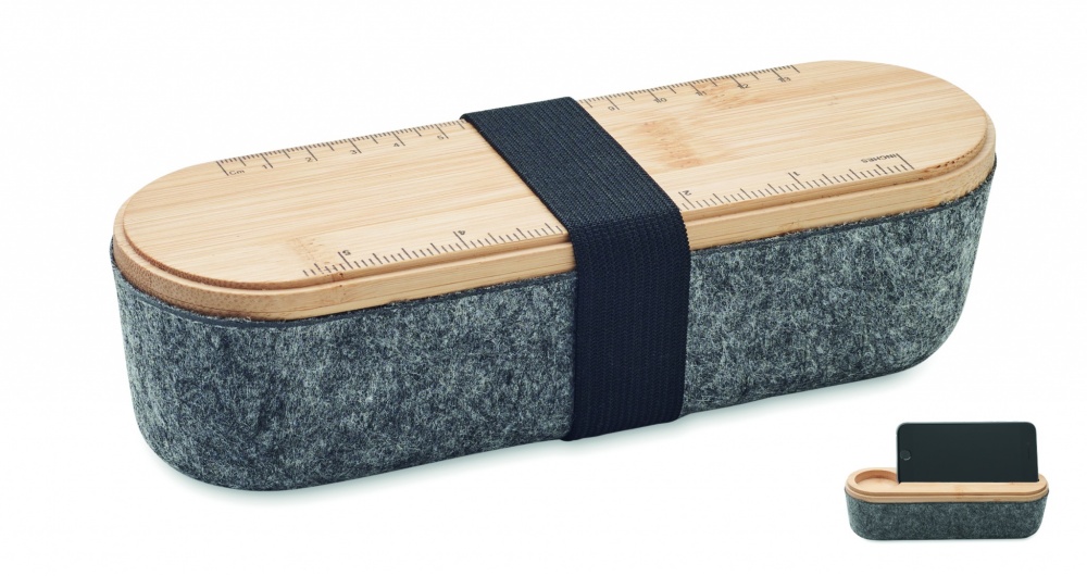 Logotrade corporate gift image of: RPET felt pencil case with lid