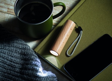 Logo trade promotional items picture of: Beech wood rechargeable torch
