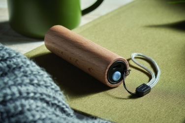 Logo trade promotional gifts image of: Beech wood rechargeable torch