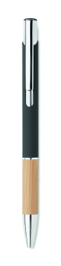 Logotrade promotional gifts photo of: Ballpoint pen made of aluminum with a bamboo grip