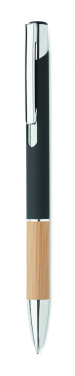 Logo trade promotional merchandise picture of: Ballpoint pen made of aluminum with a bamboo grip