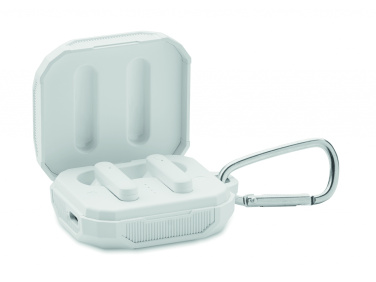 Logo trade promotional gift photo of: TWS earbuds with solar charger