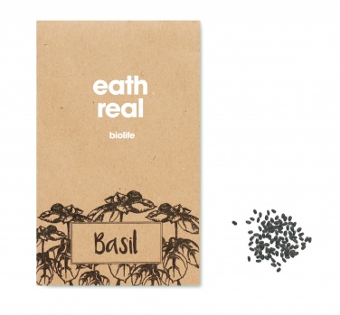 Logo trade corporate gifts image of: Basil seeds in craft envelope