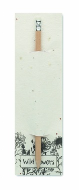 Logo trade business gift photo of: Natural pencil in seeded pouch