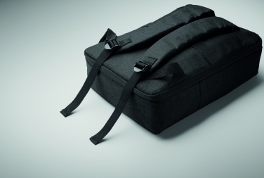 Logotrade promotional giveaway picture of: A safe 15-inch laptop backpack made of 300D RPET with a 210D RPET lining and customizable printing.