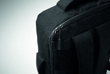 Logotrade corporate gift picture of: A safe 15-inch laptop backpack made of 300D RPET with a 210D RPET lining and customizable printing.