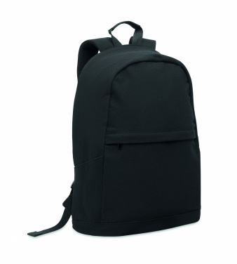 Logotrade promotional product image of: A 15-inch laptop backpack made of recycled pre-consumer cotton and recycled polyester with customizable printing.