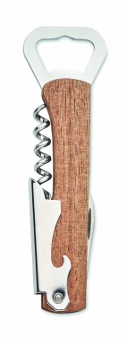 Logo trade promotional gifts picture of: 3 in 1 bamboo bottle opener WOOL