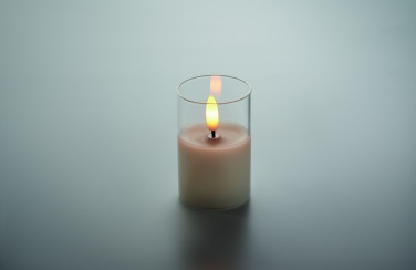 Logo trade business gift photo of: LED wax candle in glass holder