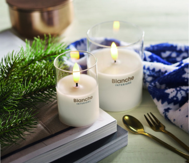 Logo trade promotional gifts image of: LED wax candle in glass holder