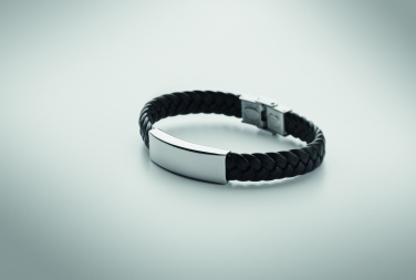 Logo trade promotional items picture of: Braided faux leather bracelet