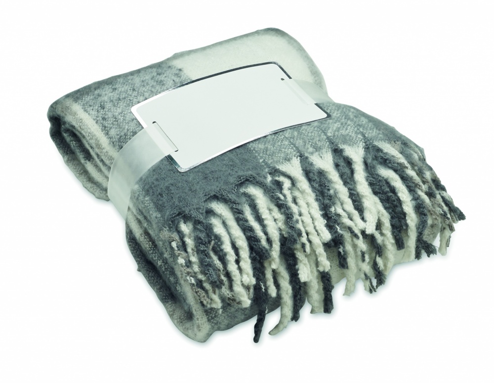 Logo trade business gifts image of: Chequered mohair blanket