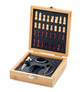 Logo trade promotional giveaways picture of: Chess board wine set
