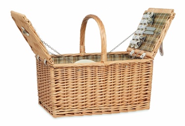 Logo trade business gifts image of: Wicker picnic basket 4 people
