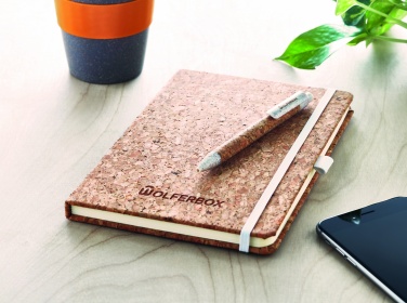 Logo trade promotional products image of: A5 cork notebook with pen