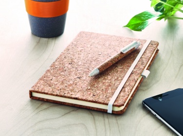 Logo trade promotional items picture of: A5 cork notebook with pen