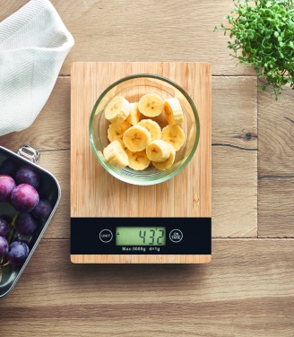 Logo trade promotional gift photo of: Bamboo digital kitchen scales