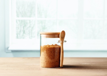 Logotrade promotional giveaway image of: Glass jar with spoon 600 ml