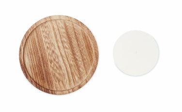 Logo trade promotional merchandise image of: Candle on round wooden base