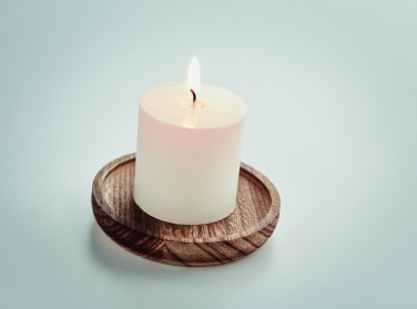 Logo trade promotional item photo of: Candle on round wooden base