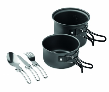 Logo trade advertising product photo of: 2 camping pots with cutlery
