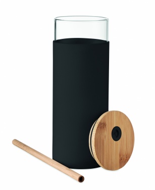 Logotrade advertising product picture of: Glass tumbler 450ml bamboo lid