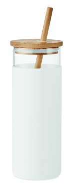 Logo trade promotional merchandise picture of: Glass tumbler 450ml bamboo lid