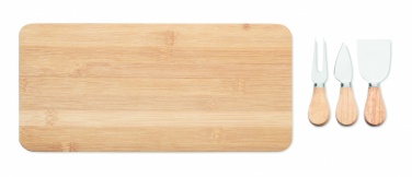 Logo trade promotional giveaways picture of: Bamboo Cheese board set Leipzig