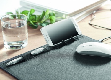Logo trade promotional merchandise image of: RPET mouse mat charger 15W