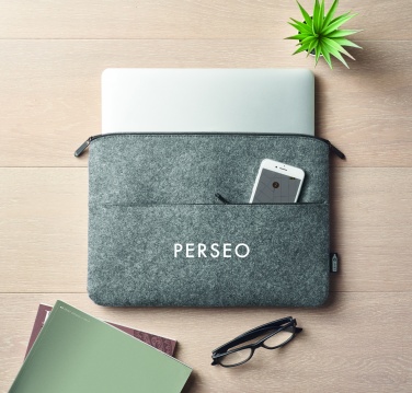 Logotrade promotional gift image of: RPET felt zipped laptop bag