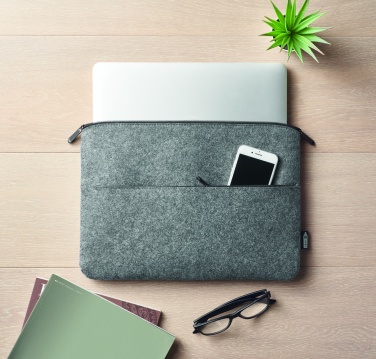 Logotrade promotional item image of: RPET felt zipped laptop bag