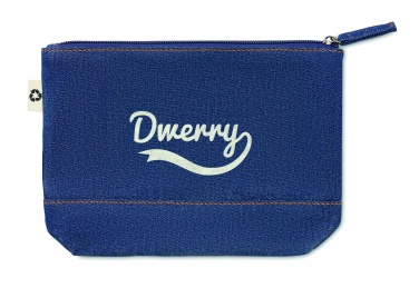 Logo trade promotional merchandise photo of: Recycled denim cosmetic pouch