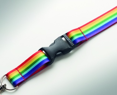 Logo trade promotional giveaway photo of: Rainbow RPET lanyard