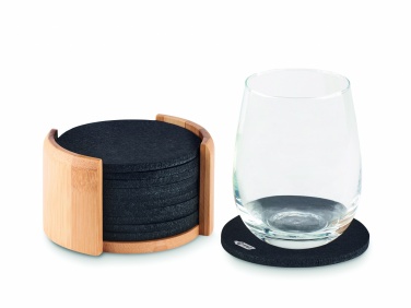 Logotrade promotional item picture of: RPET coasters in bamboo holder