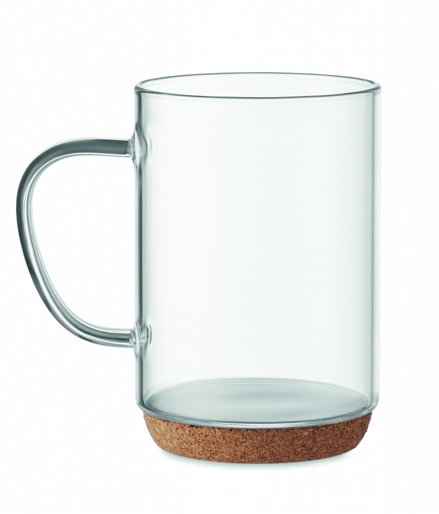 Logotrade promotional items photo of: Glass mug 400ml with cork base