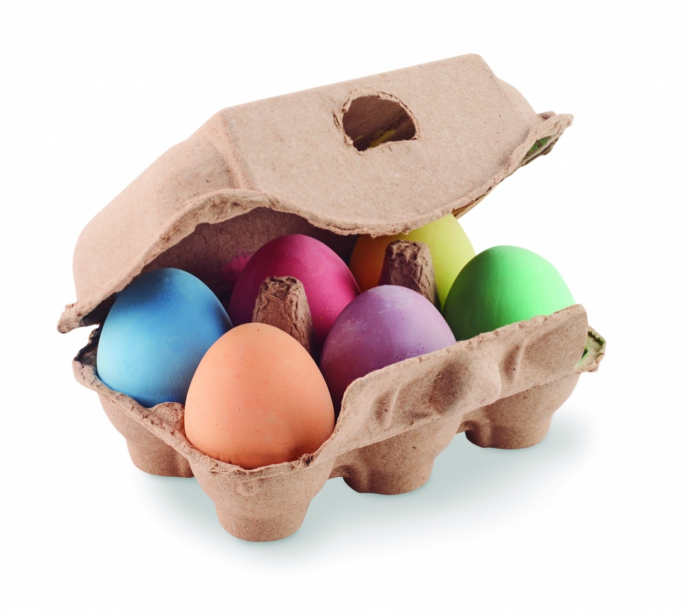 Logo trade advertising products picture of: 6 chalk eggs in box