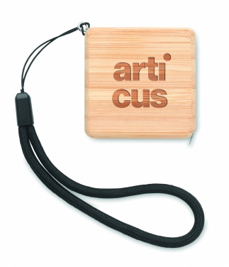 Logo trade advertising products image of: Measuring tape in bamboo 1m