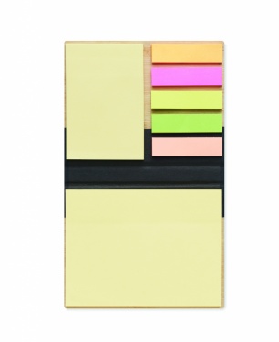 Logo trade promotional gift photo of: Bamboo sticky note memo pad