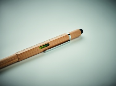 Logotrade promotional gift image of: Spirit level pen in bamboo