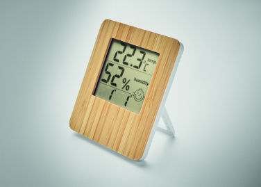 Logo trade promotional merchandise picture of: Bamboo weather station