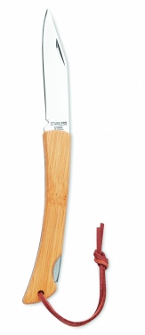Logo trade advertising products image of: Foldable knife in bamboo
