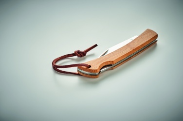 Logo trade business gift photo of: Foldable knife in bamboo