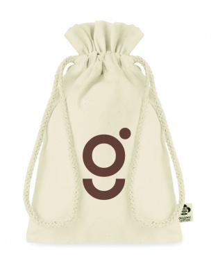 Logo trade promotional merchandise image of: Small organic cotton gift bag