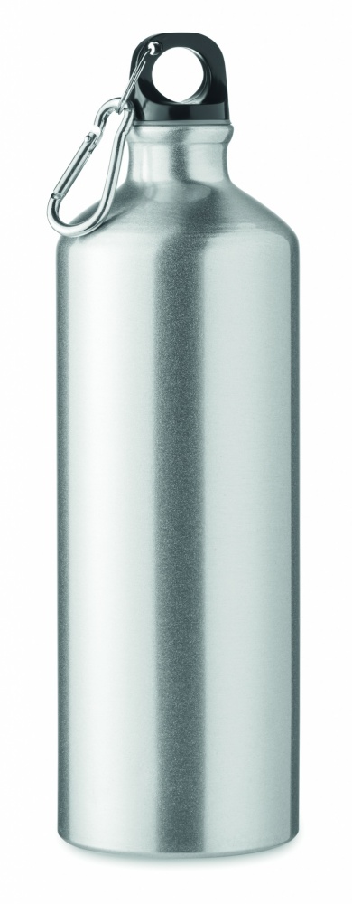 Logo trade corporate gift photo of: 1000 ml single-walled aluminum water bottle with a carabiner