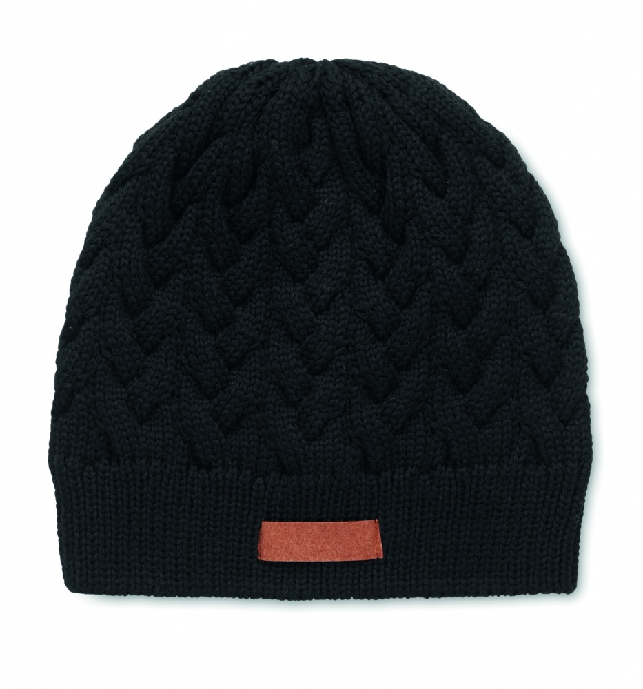 Logotrade promotional giveaways photo of: Cable knit beanie in RPET