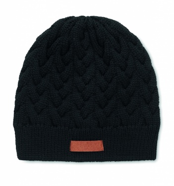 Logotrade promotional giveaway image of: Cable knit beanie in RPET