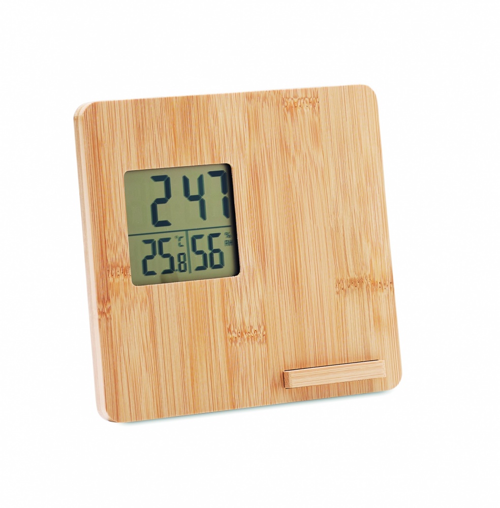 Logotrade advertising product image of: Bamboo weather station 10W