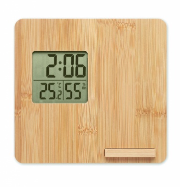 Logo trade promotional giveaways picture of: Bamboo weather station 10W